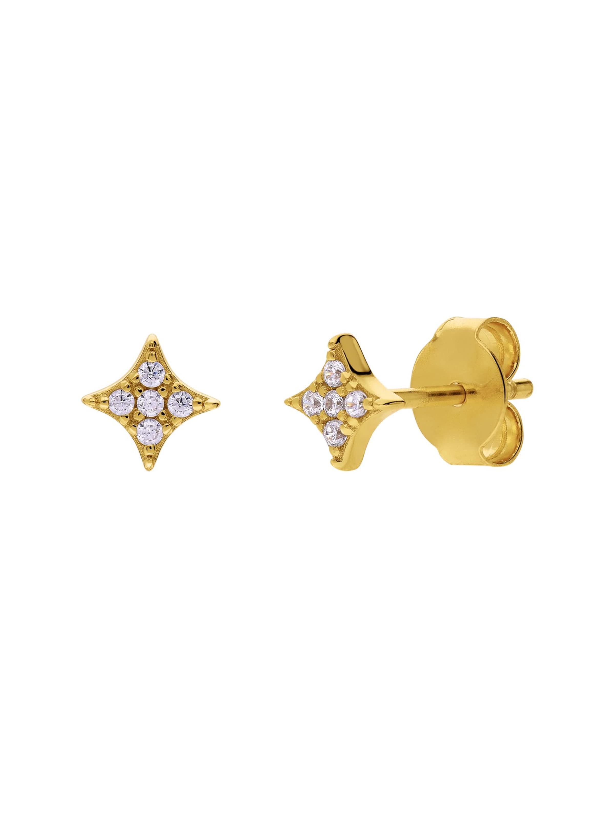 Lucardi Earrings 'Stern' in Gold: front