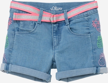 s.Oliver Skinny Broek in Blauw: voorkant