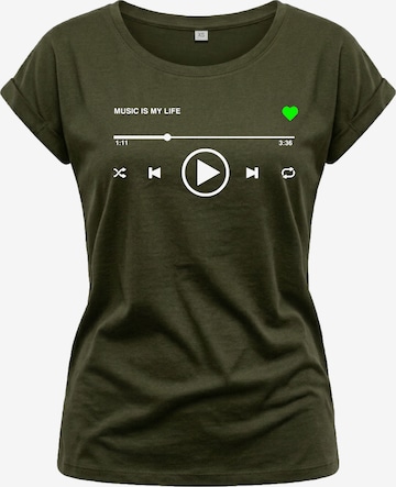 MAKAYA Shirt 'Music Playlist' in Green: front