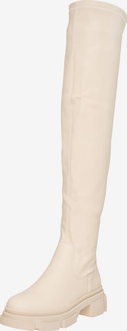 Salinyang Overknee laarzen in Beige: voorkant