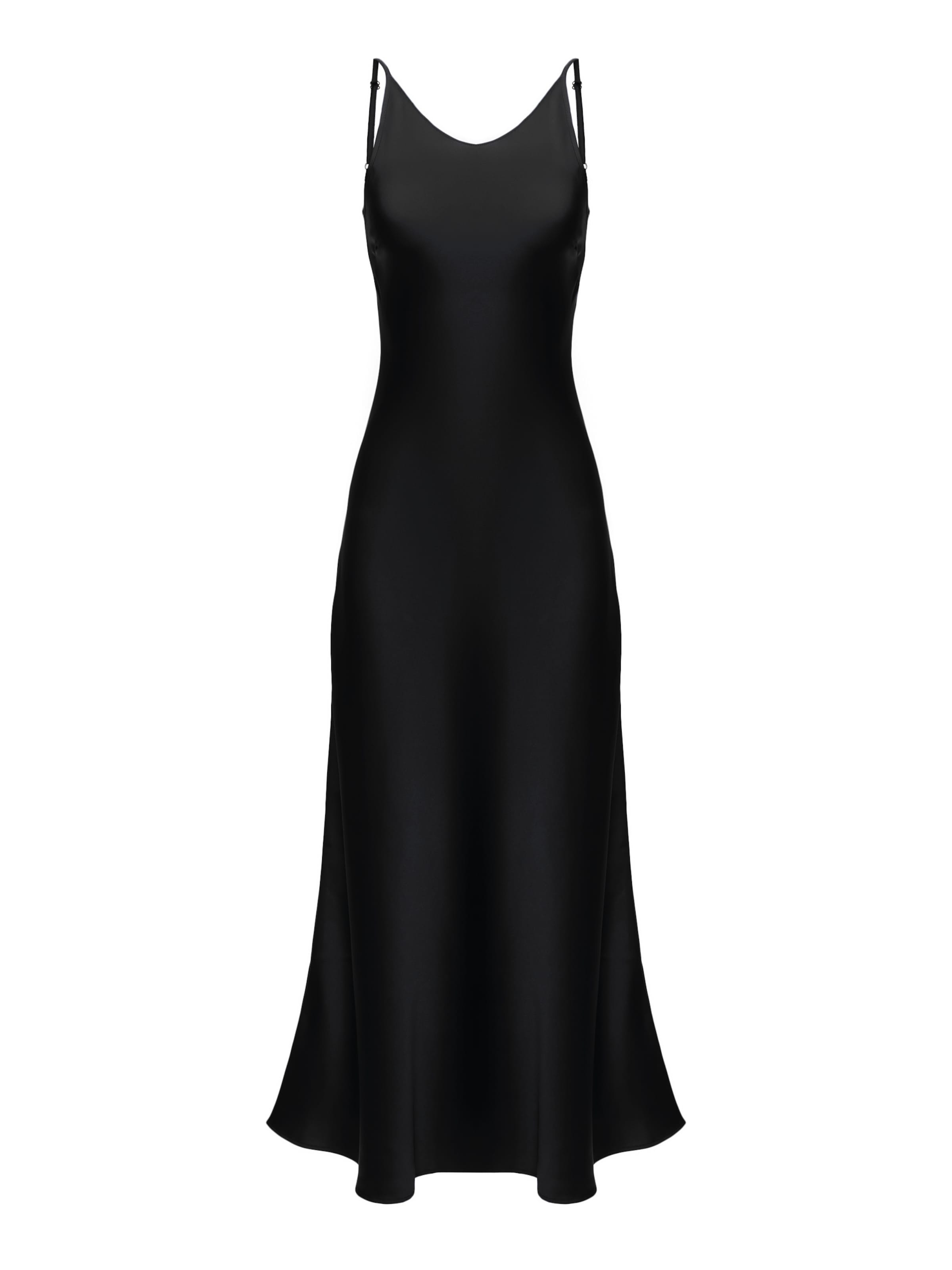 Serena Silueta Dress 'Midi satin slip dress 'Majestic'' in Black: front