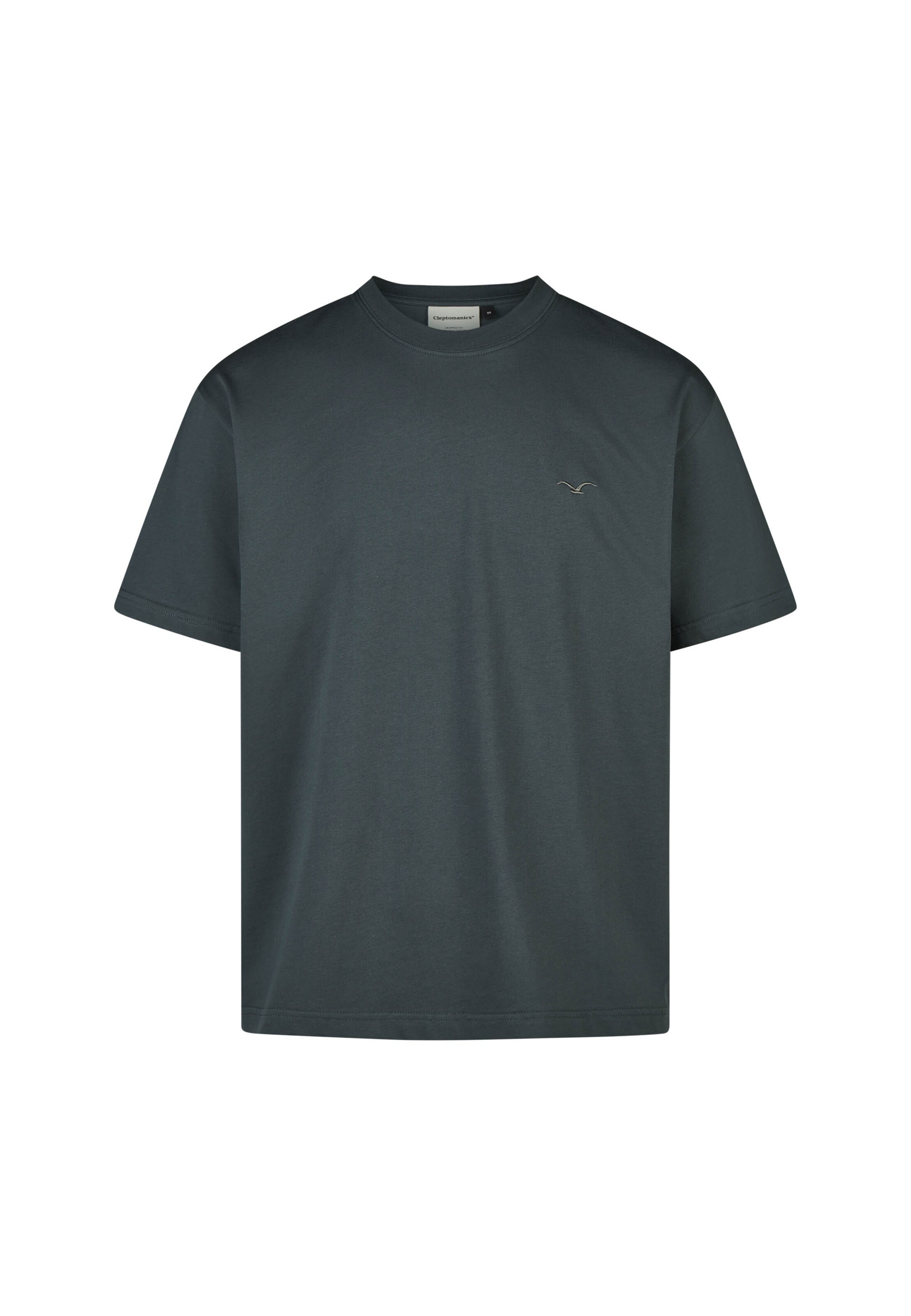 Cleptomanicx Shirt 'Boxy Tee Ligull Boxy Crop' in Grey: front