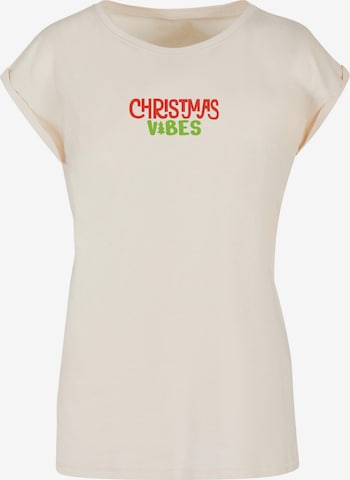 Merchcode Shirt 'Christmas Vibes' in Beige: Vorderseite