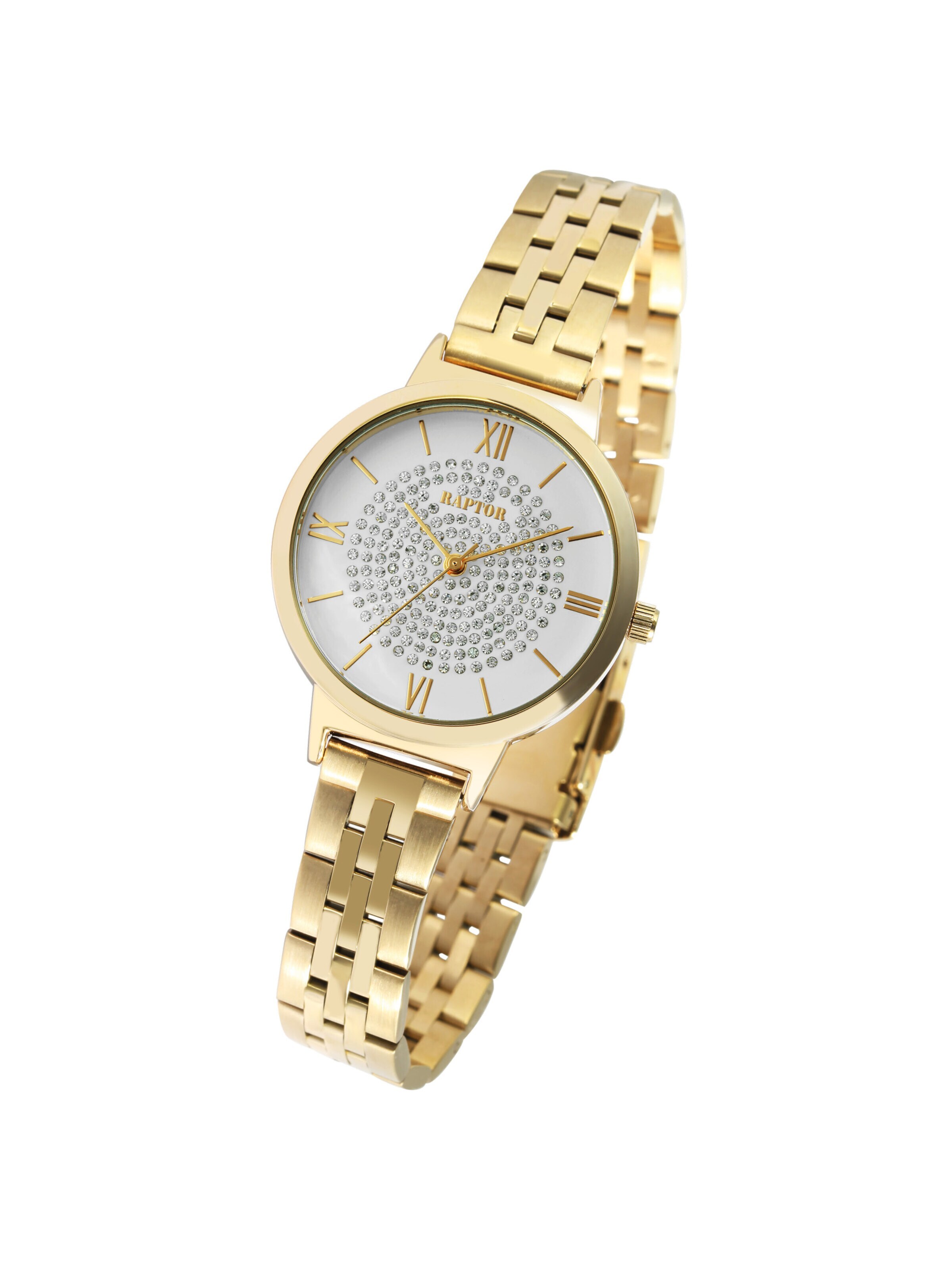 Raptor Analog Watch 'Marienne, 3 ATM' in Gold: front