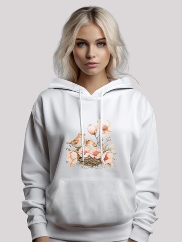 F4NT4STIC Sweatshirt 'Vogelnest Blumen' in Weiß: Vorderseite