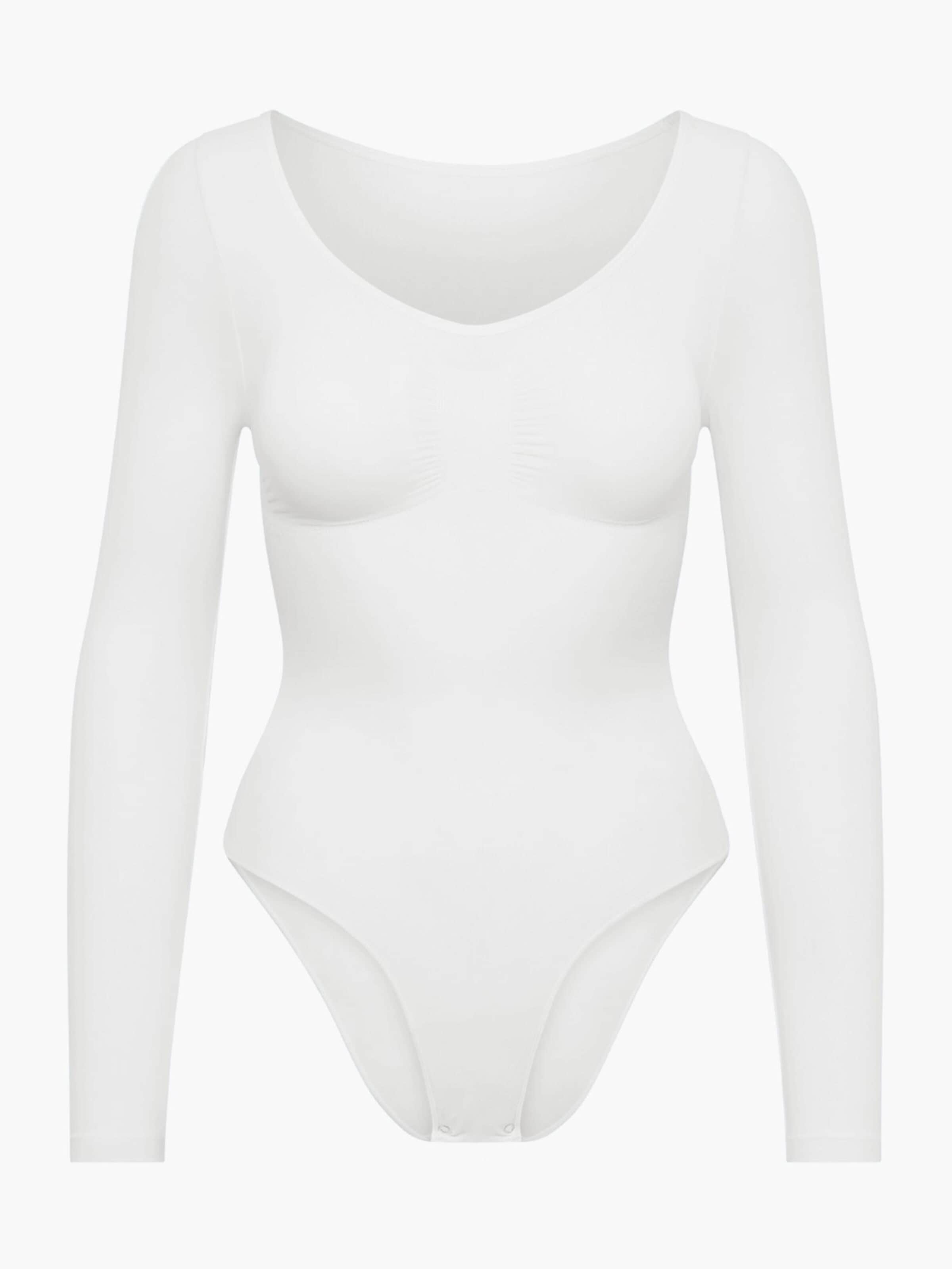 cfab (formerly creamy fabrics) Shapingbody 'Bodysuit Sculpting Shapewear Longsleeve mit Slip' in XS in de kleur Wit, Productweergave
