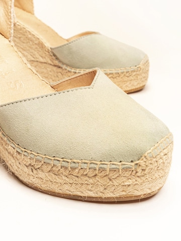Alhamas - Sandalias con hebilla 'Alpargata Cuña 10 cm' en verde