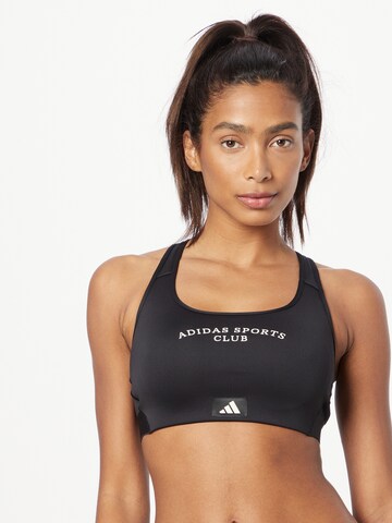 Bustino Reggiseno sportivo 'Sports Club' di ADIDAS PERFORMANCE in nero: frontale