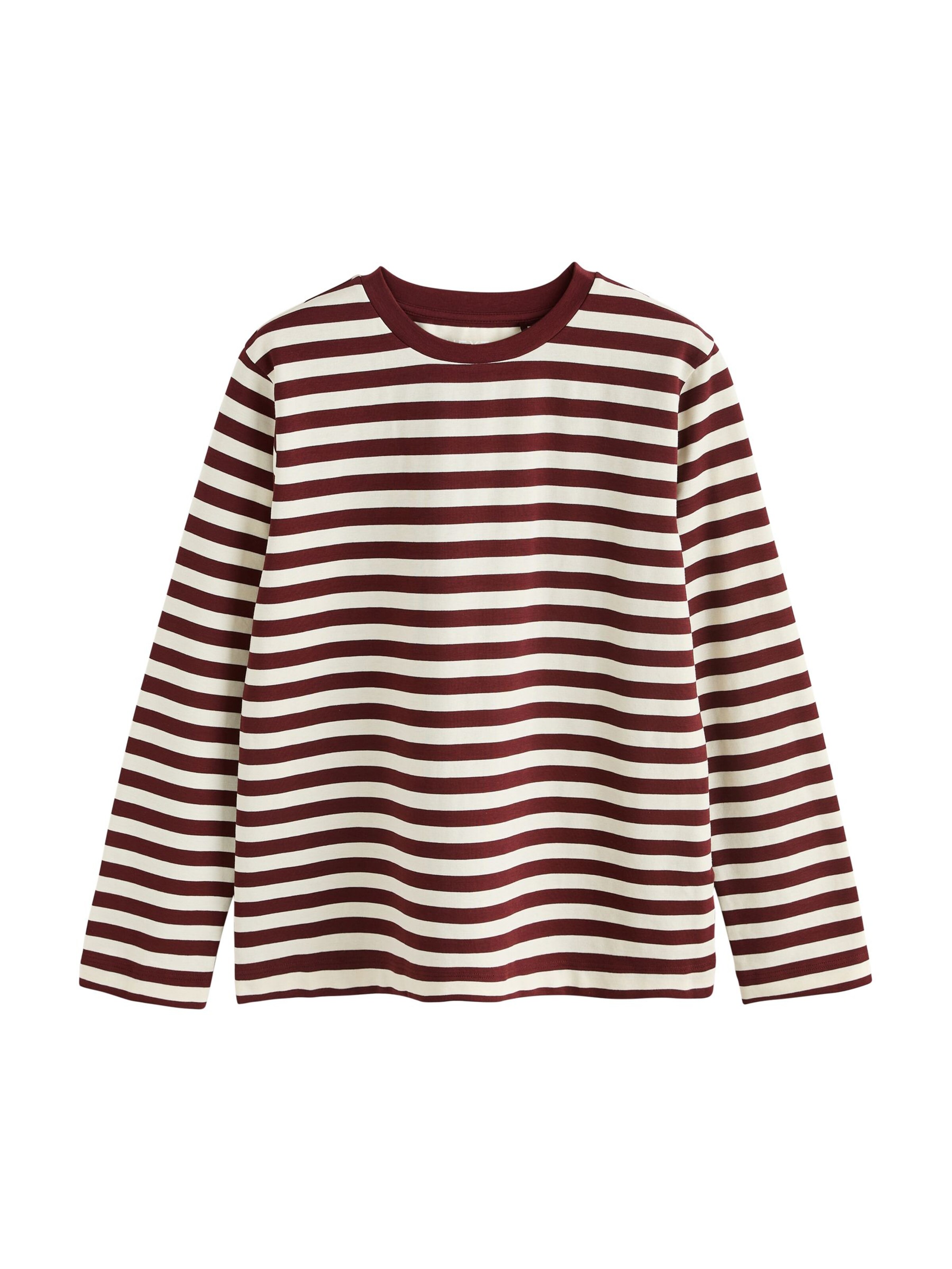 Next Shirt in XS in weinrot / wollweiß, Produktansicht