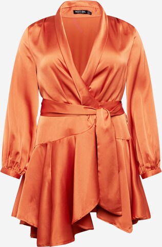 Robe Nasty Gal Plus en orange : devant