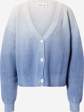 Cardigan 'Yvette' WEEKDAY en bleu : devant