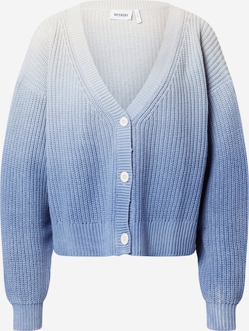 Cardigan 'Yvette' WEEKDAY en bleu : devant