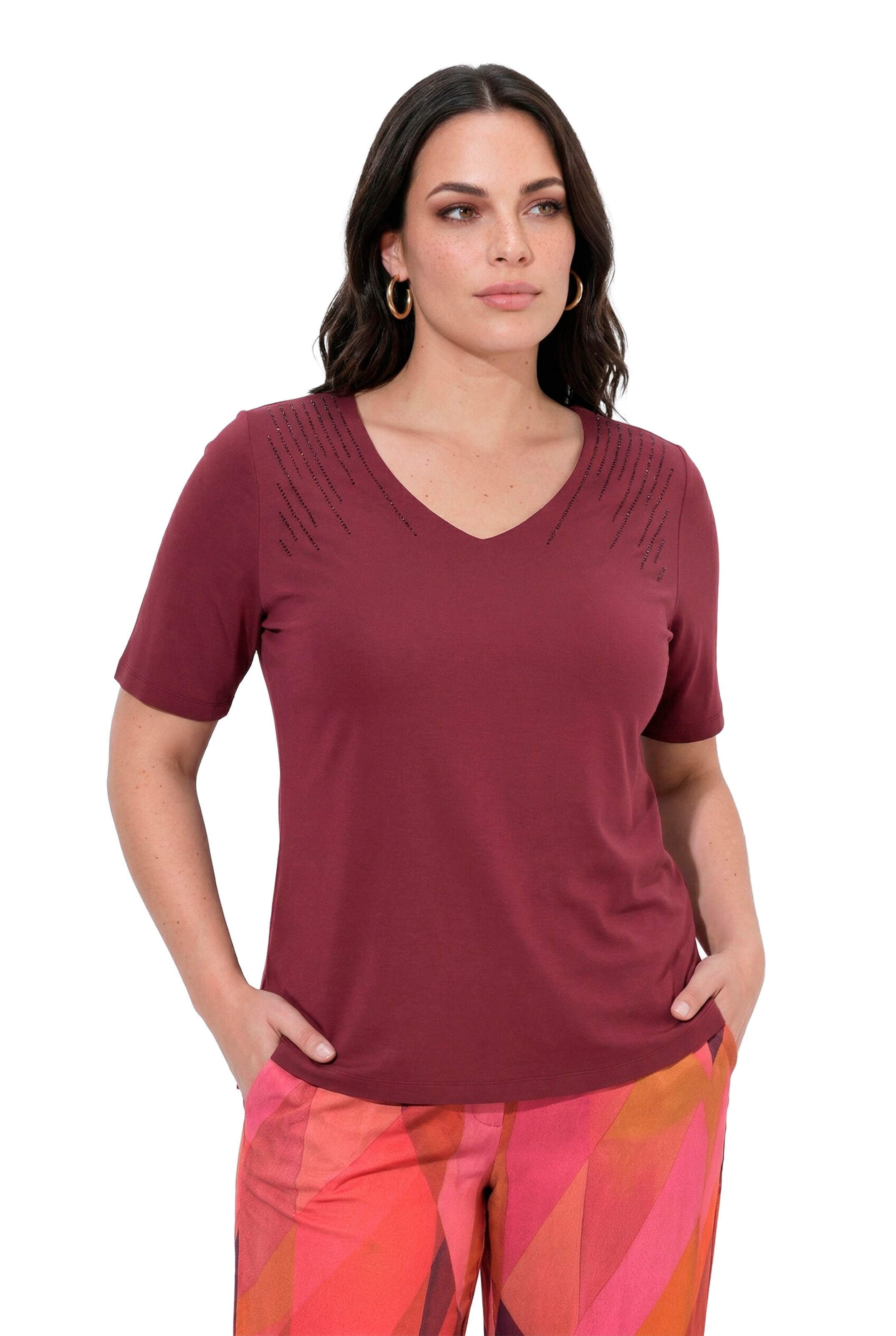 Ulla Popken Shirt in Rood: voorkant