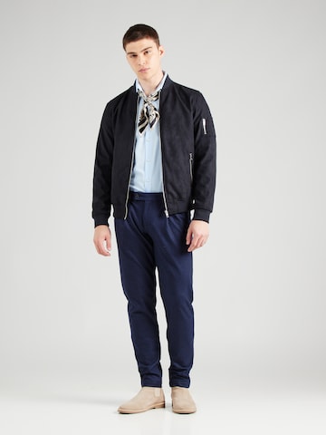 bugatti Tapered Pleat-front trousers in Blue