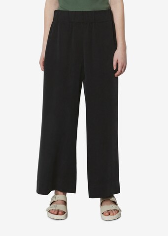 Marc O'Polo DENIM Wide leg Broek in Zwart: voorkant