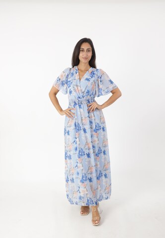 Elara Dress in Blue: front