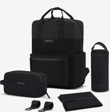 Kapten & Son Rucksack 'Bergen Pro Diaper' in Schwarz: Vorderseite