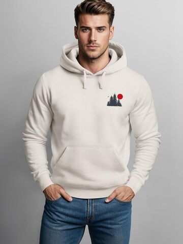 Neverless Sweatshirt 'Waldkette Badge' in Beige