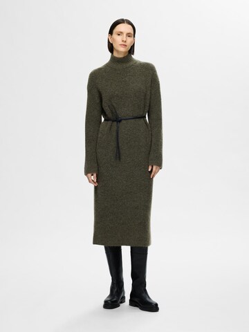 SELECTED FEMME Strikkjole i grøn: forside