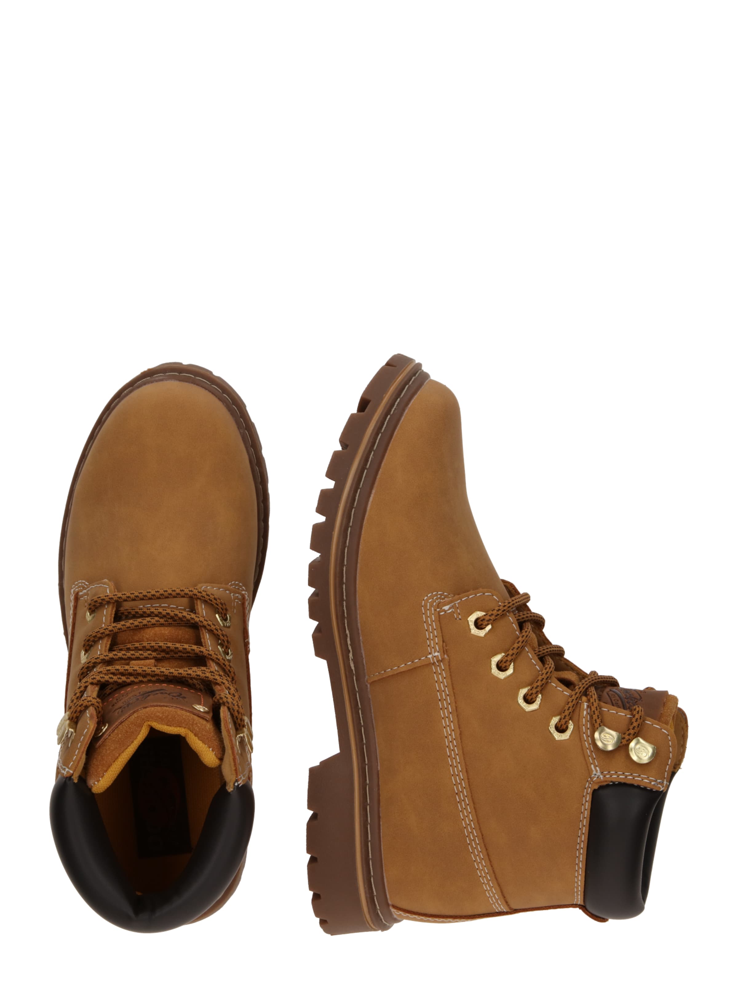 Dockers by Gerli Fűzős rövid szárú csizmák - sárga