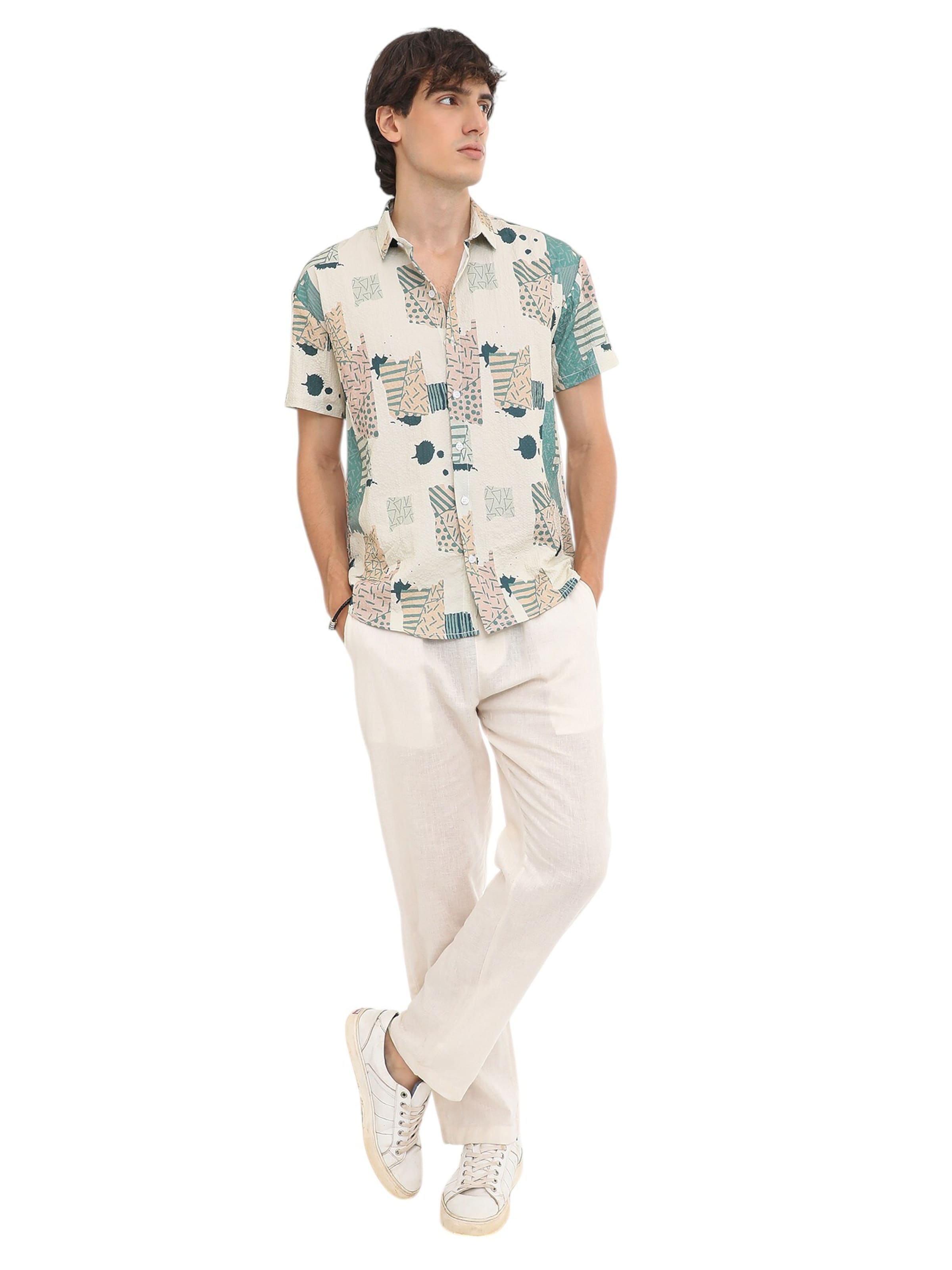 Campus Sutra Regular fit Srajca 'Zowie' | bež barva