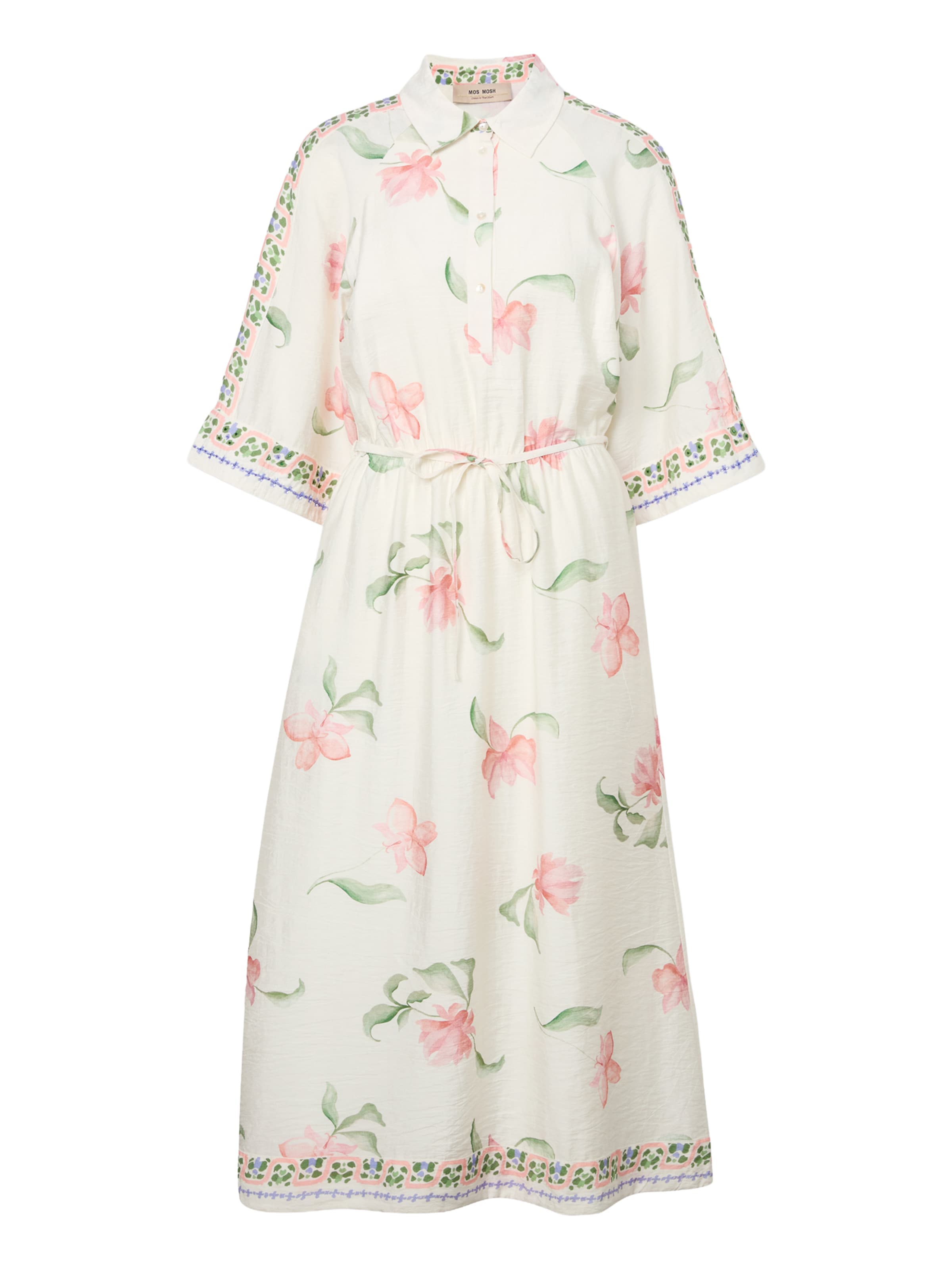 MOS MOSH Robe 'MMBunno Big Orchid' en écru / bleu / sapin / rose, Vue avec produit