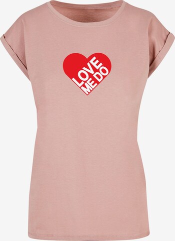 Merchcode Shirt 'Beatles - Love me do' in Pink: front