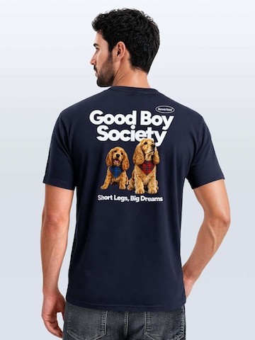 Neverless Shirt 'Good Boy Society' in Blue