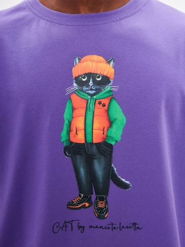 Maglietta 'Hoodie Cat' di Cat e Lolette in lilla