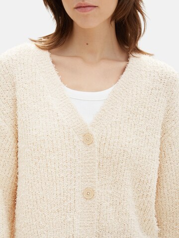 TOM TAILOR DENIM Strickjacke in Beige