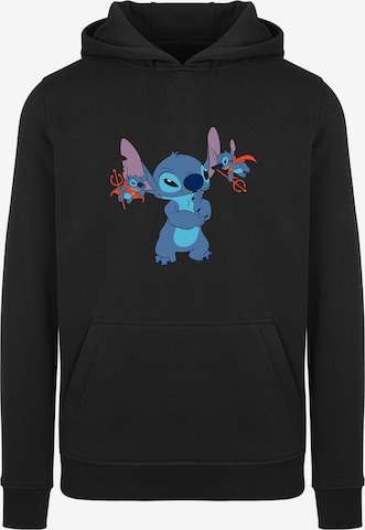 Sweat-shirt 'Lilo And Stitch Little Devils' F4NT4STIC en noir : devant