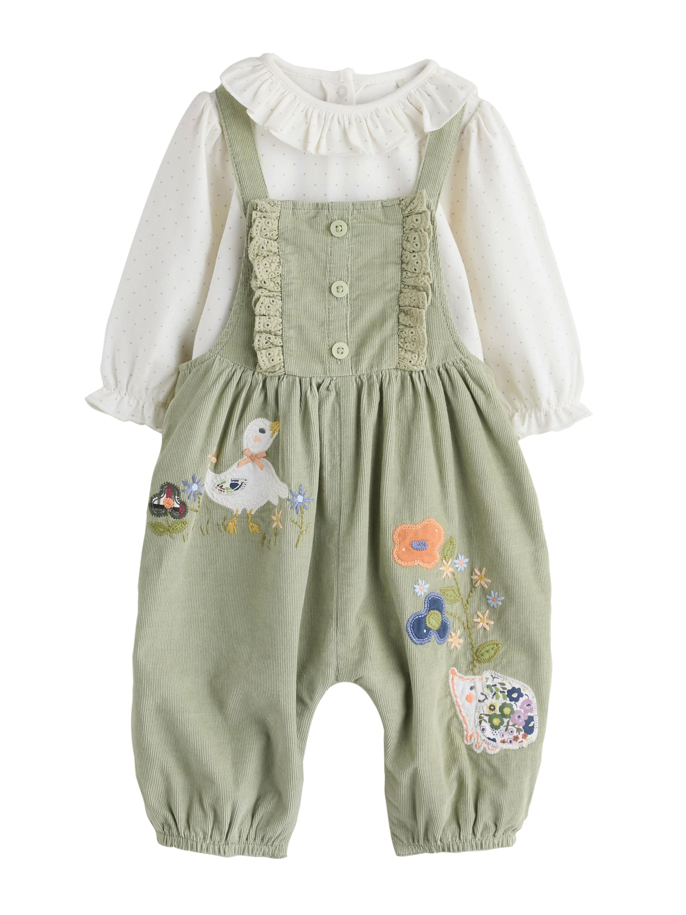 NextTapered Hlače s tregerima - zelena boja: prednji dio