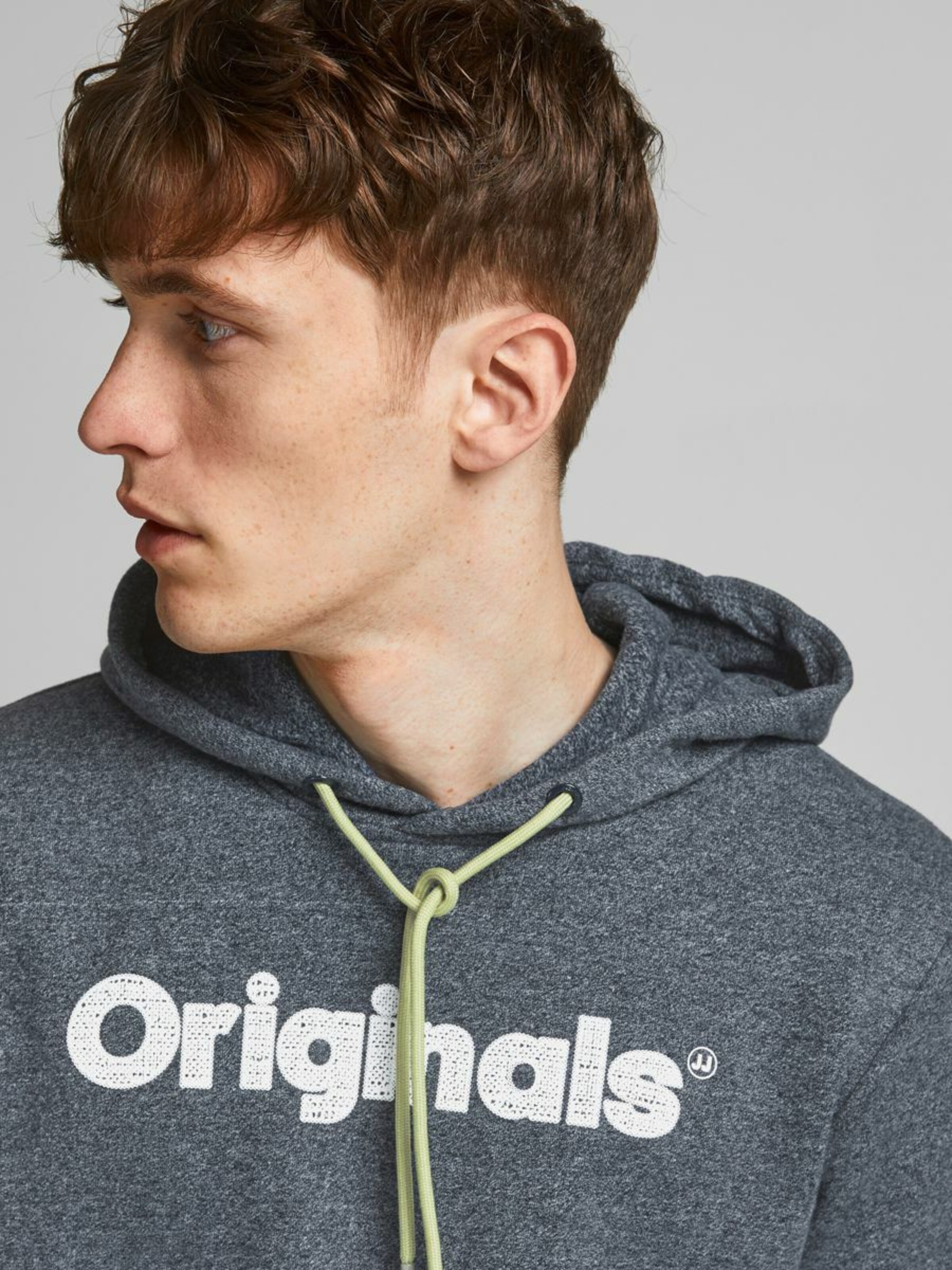 Männer Sweat JACK & JONES Hoodie in Blau, Blaumeliert - QY50715 Männer Sweat JACK & JONES Hoodie in Blau, Blaumeliert - QY50715