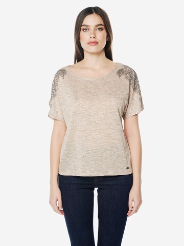 KOROSHI T-shirt i beige: framsida