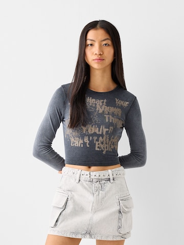 Bershka Shirt in Grijs: voorkant