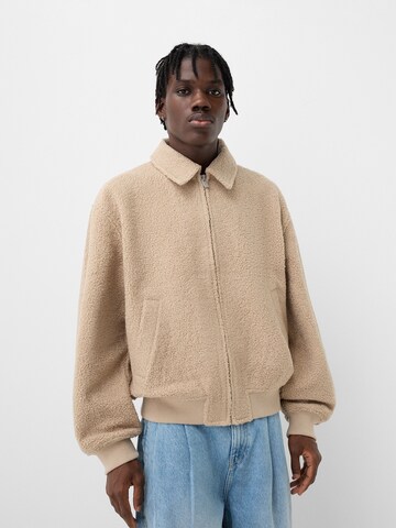 Bershka Between-Season Jacket in Beige: front