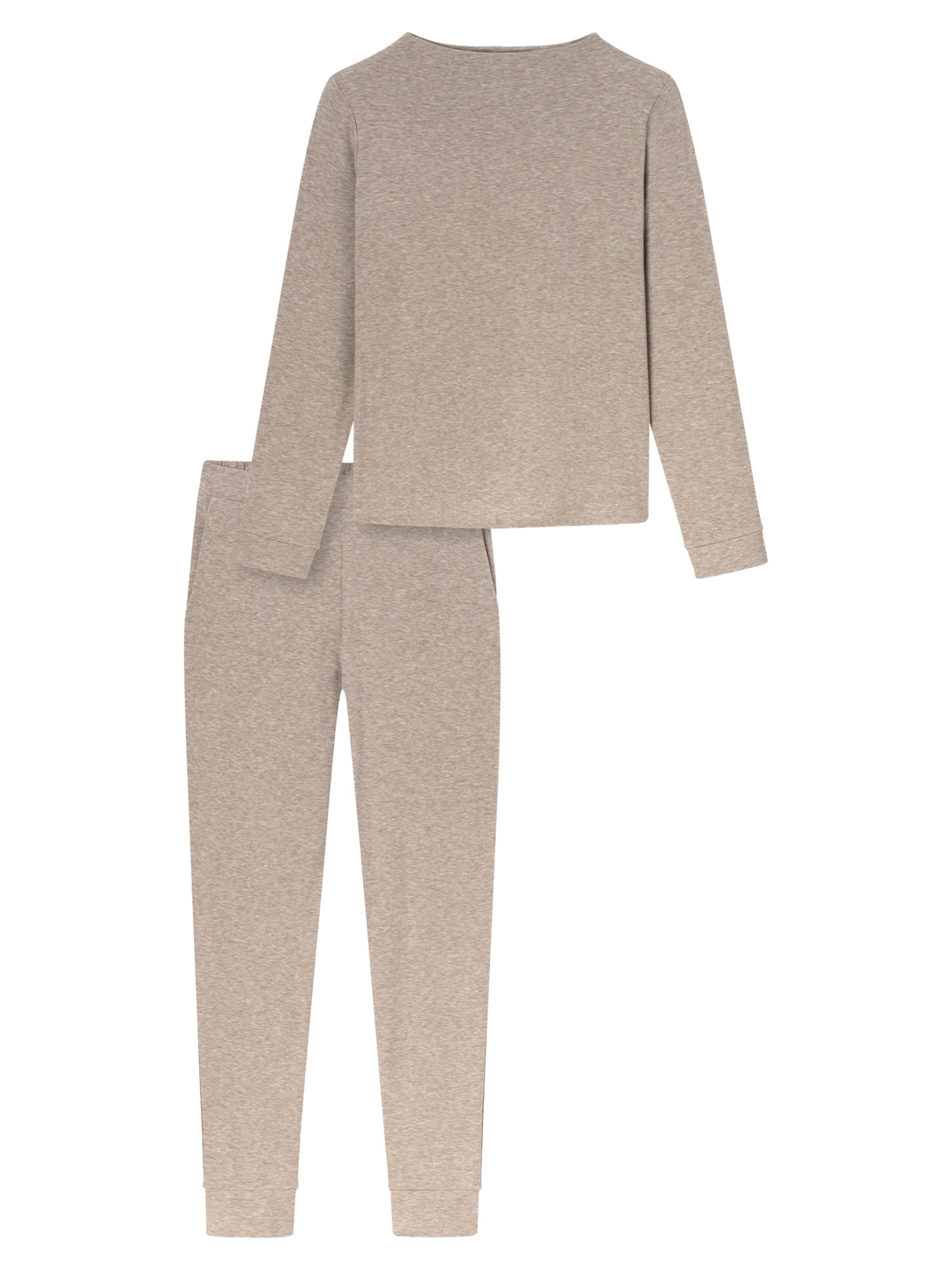 SCHIESSER Pajama 'Selected Premium Warming' in Beige: front