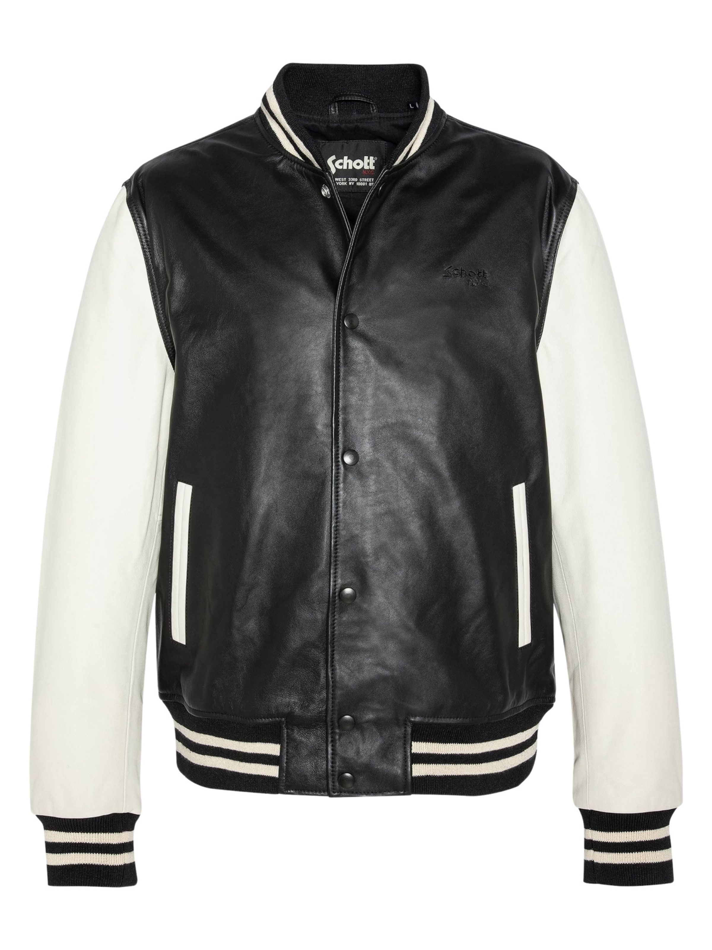 Veste mi-saison Schott NYC en noir : devant