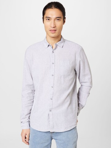 INDICODE JEANS Slim fit Button Up Shirt 'Mirko' in Grey: front