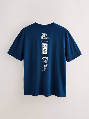 Pijama lungă 'Hokusai' de la Next pe albastru