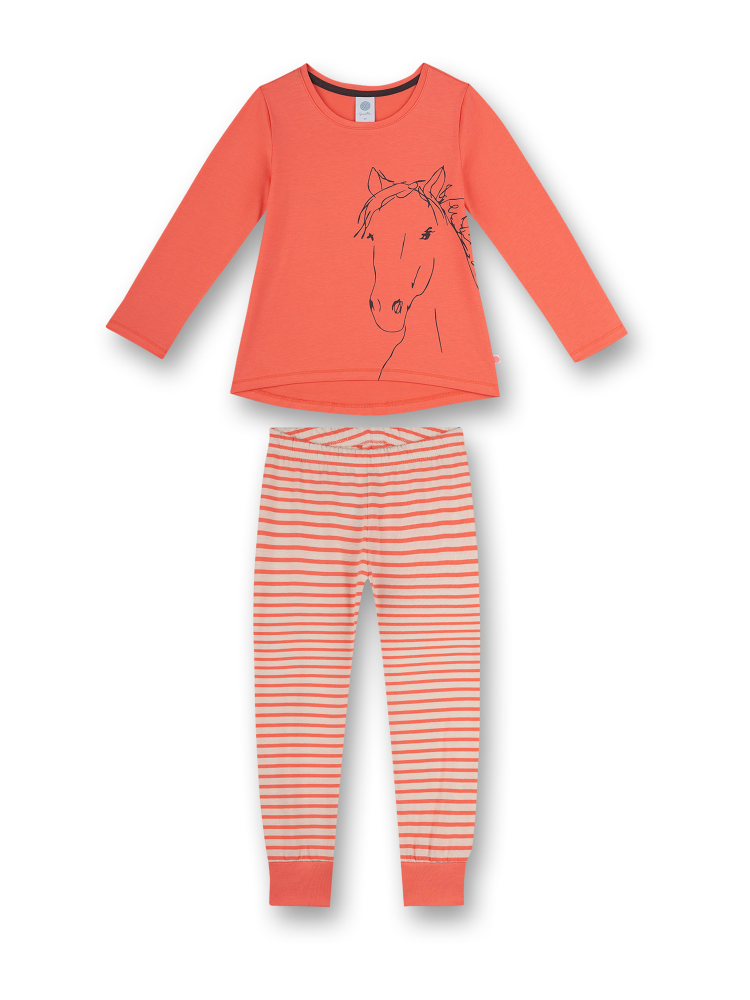 Bimba Bambina (taglie 92-140) SANETTA Pigiama in Arancione Bimba Bambina (taglie 92-140) SANETTA Pigiama in Arancione