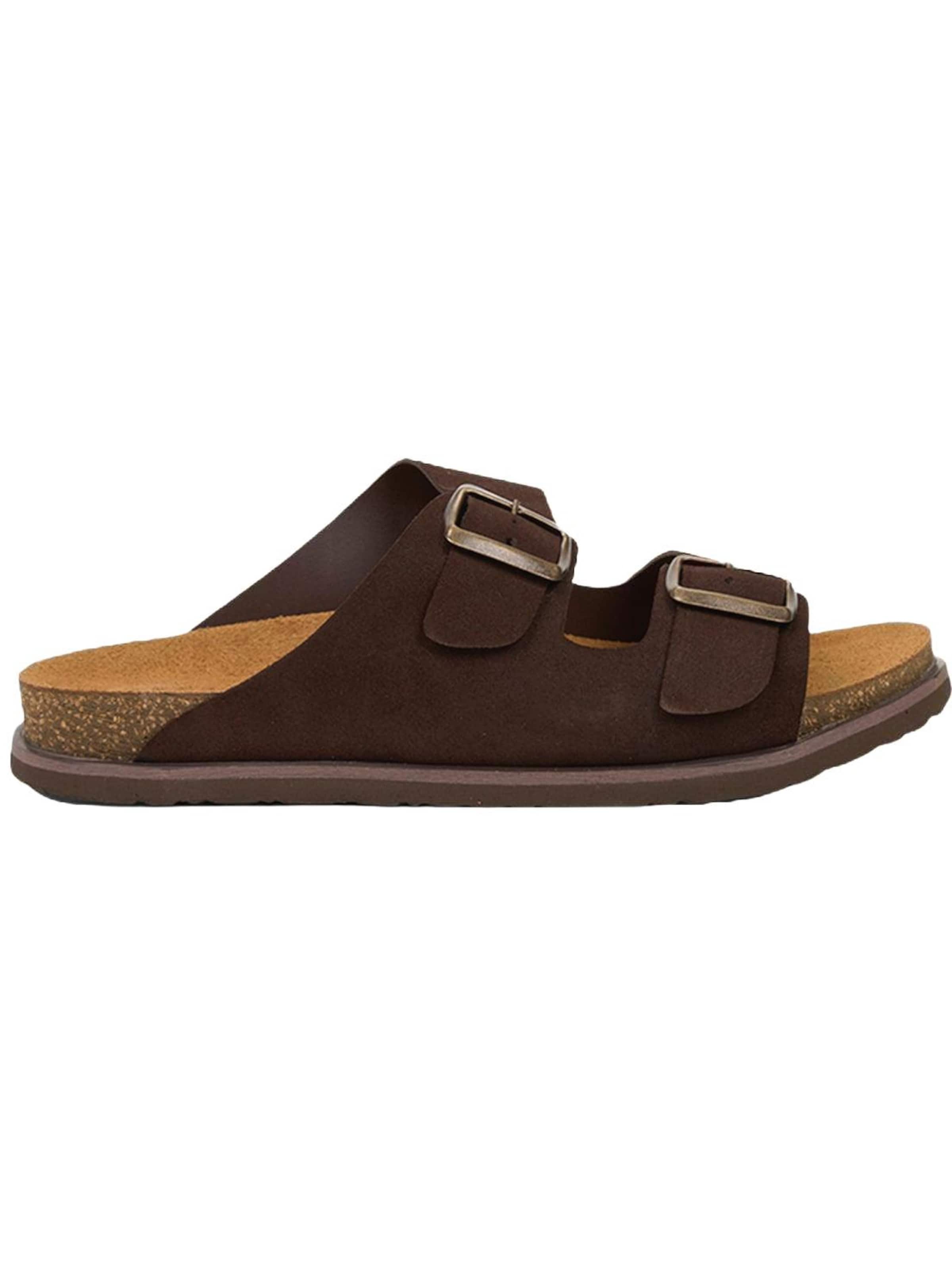 Desa - Zapatos abiertos 'DESA Herren-Sandalen aus Wildleder mit Doppelschnalle' en marrón