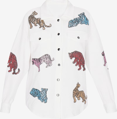 Demisezoninė striukė iš swirly, spalva – azuro spalva / tamsiai raudona / juoda / balta, Prekių apžvalga