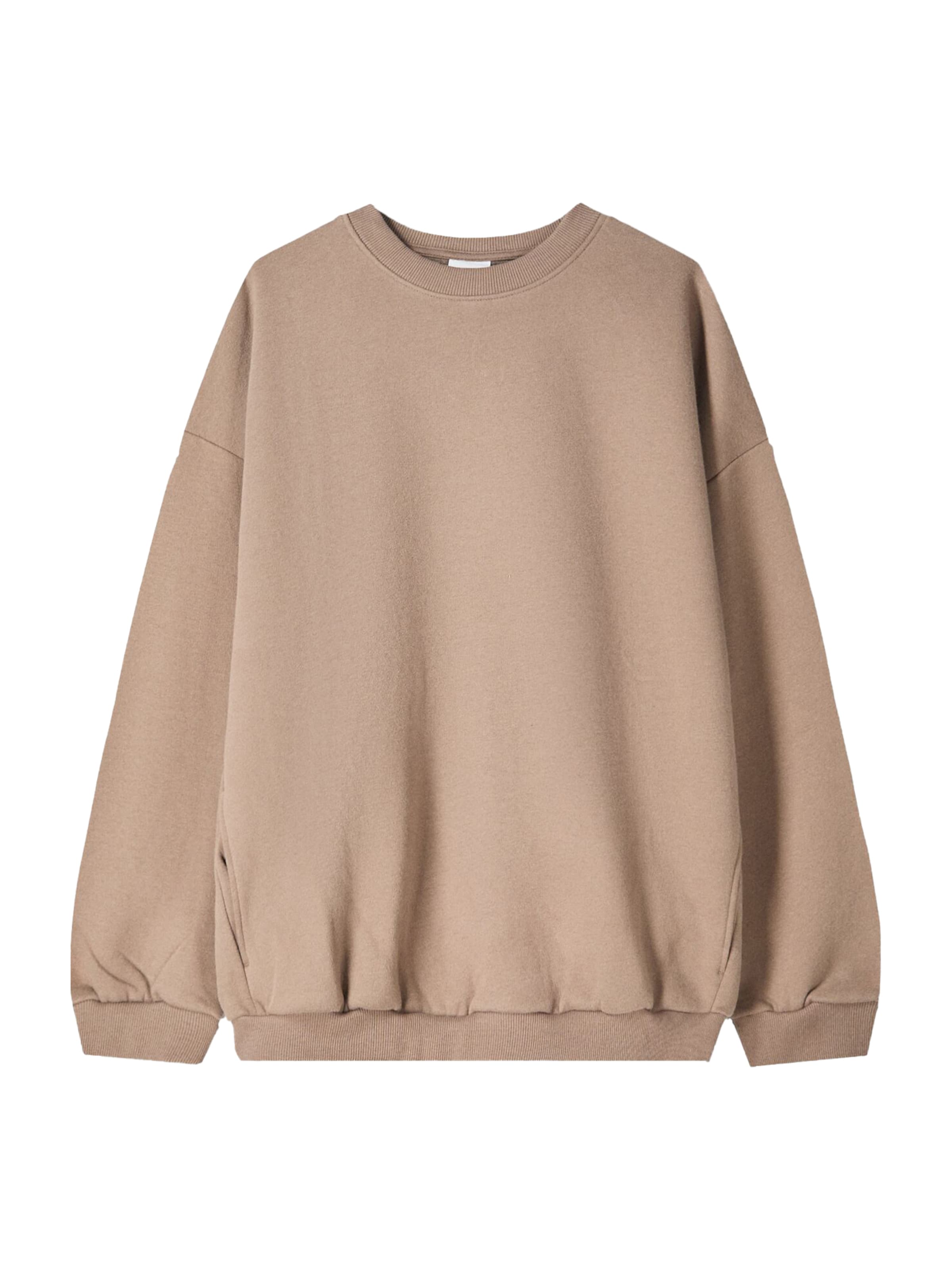 Bershka Sweatshirt in Beige: front