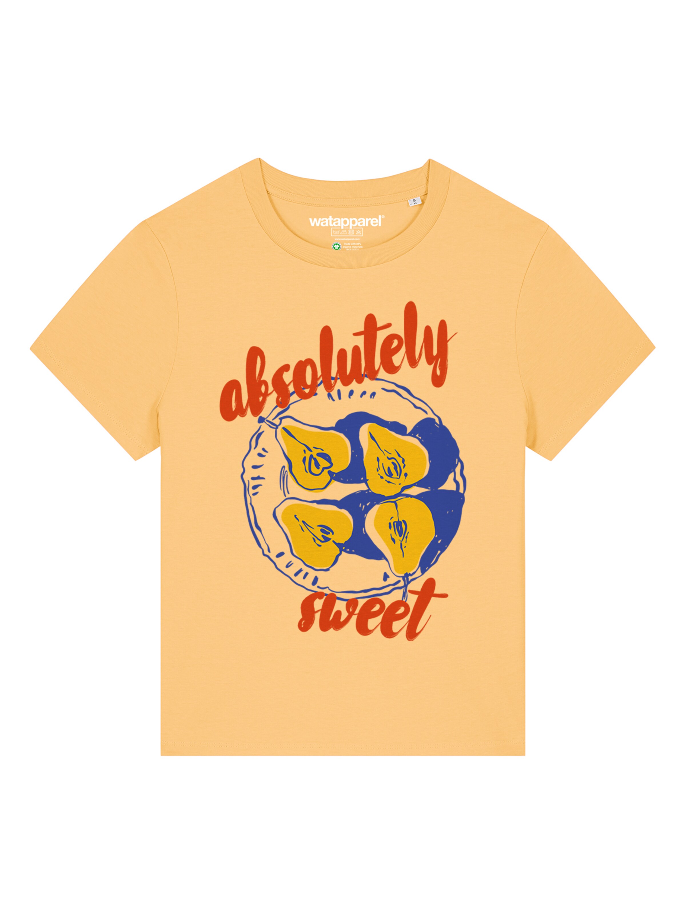 Watapparel T-Shirt 'Pears Absolutely Sweet' in Gelb: Vorderseite