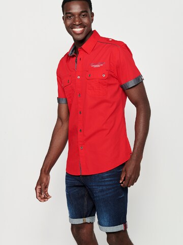 KOROSHI Regular fit Button Up Shirt in Red