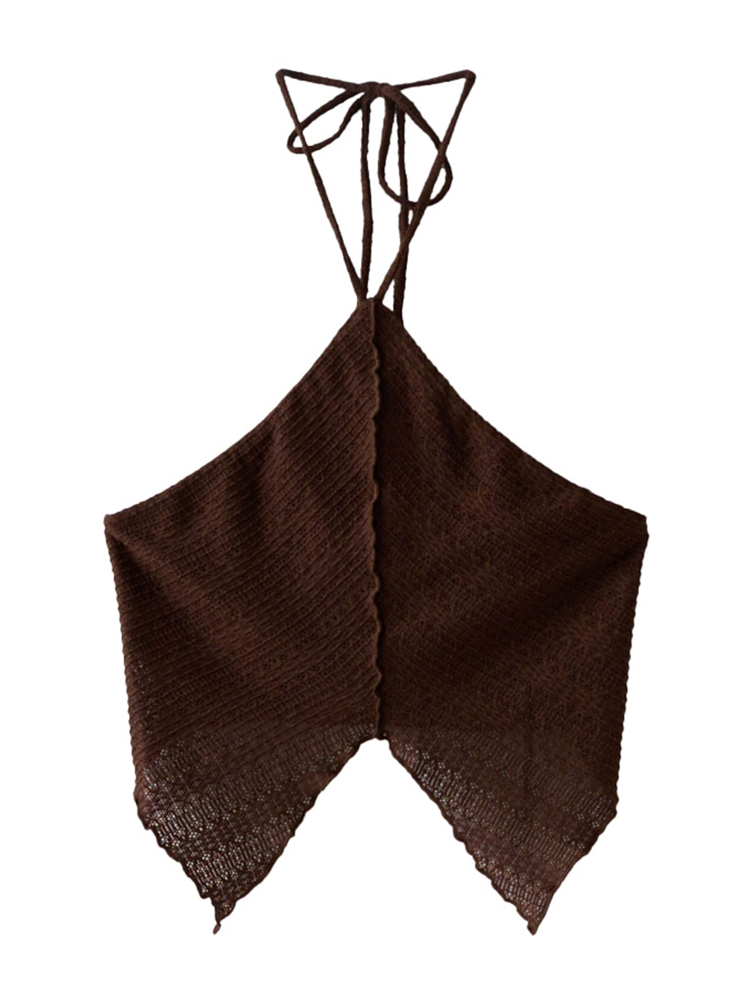 Bershka Knitted top in Brown: front