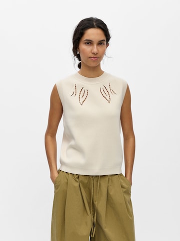 Pull-over 'OBJYuki' OBJECT en beige : devant