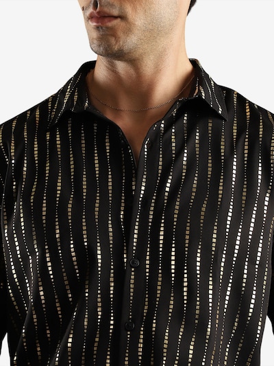 Campus Sutra Button Up Shirt 'Monroe' in Gold / Black, Item view