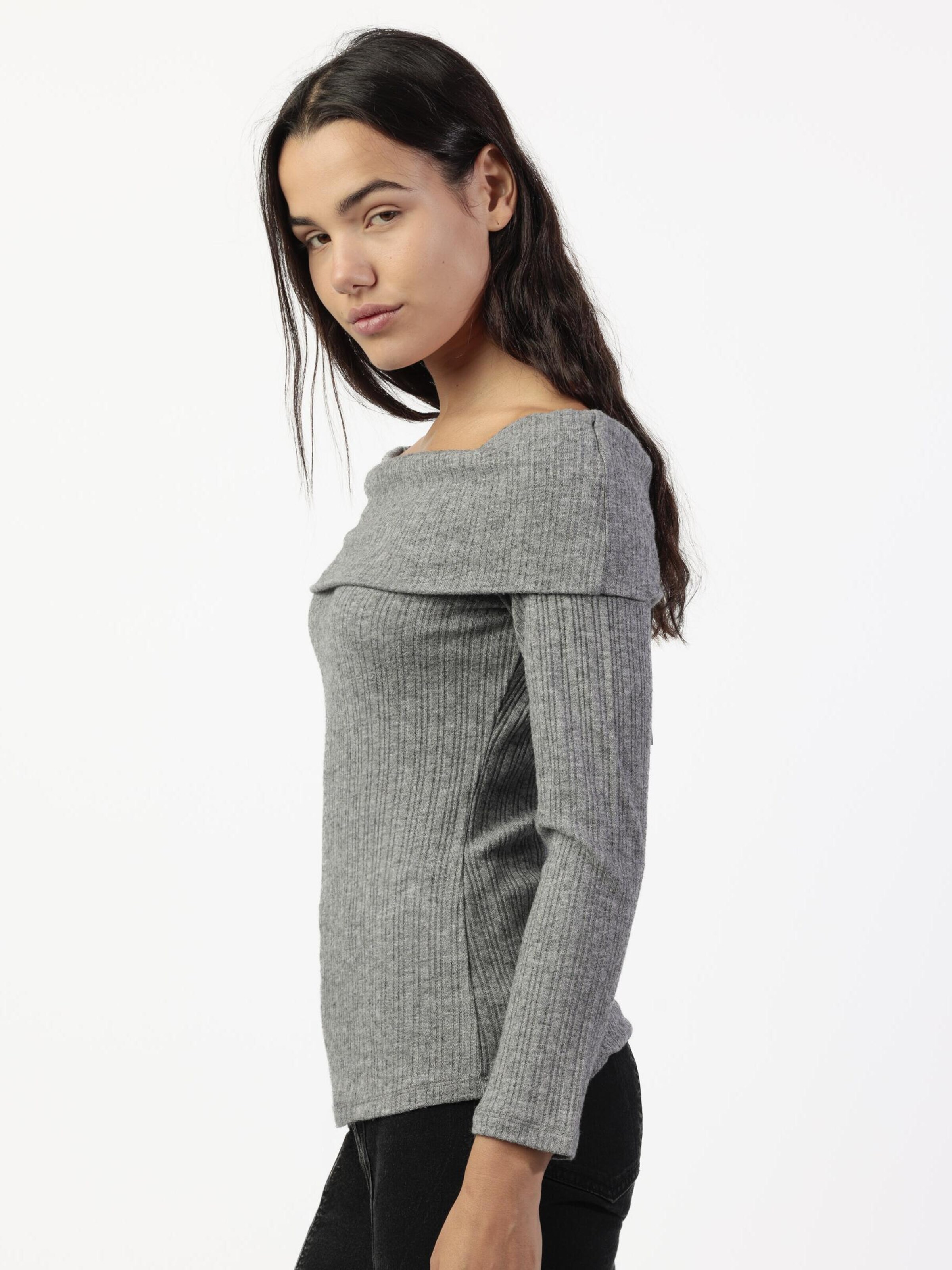 admas - Top 'ADMAS Camiseta Manga Larga Bandeau Melange para Mujer' en gris
